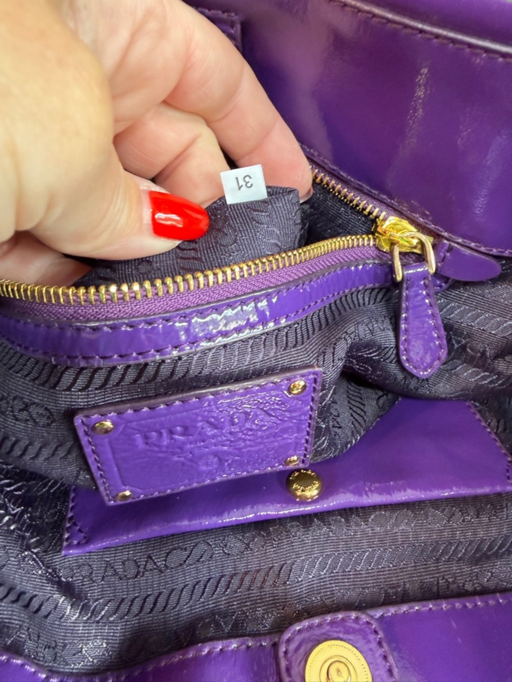 Prada Purple Nylon Shoulder Bag with Gold Hardware! Offers always welcome! - Picture 13 of 15